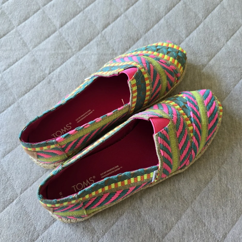 Toms Alpargata Global Jacquard Rope‎ Espadrille Shoes Size 6